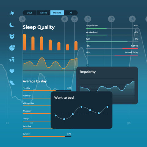 visual showing the "Statistics" tab in the Sleep Cycle app